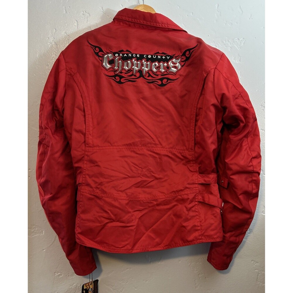 Vintage orange County Choppers New Biker Red Padded Motorcycle Jacket Womens